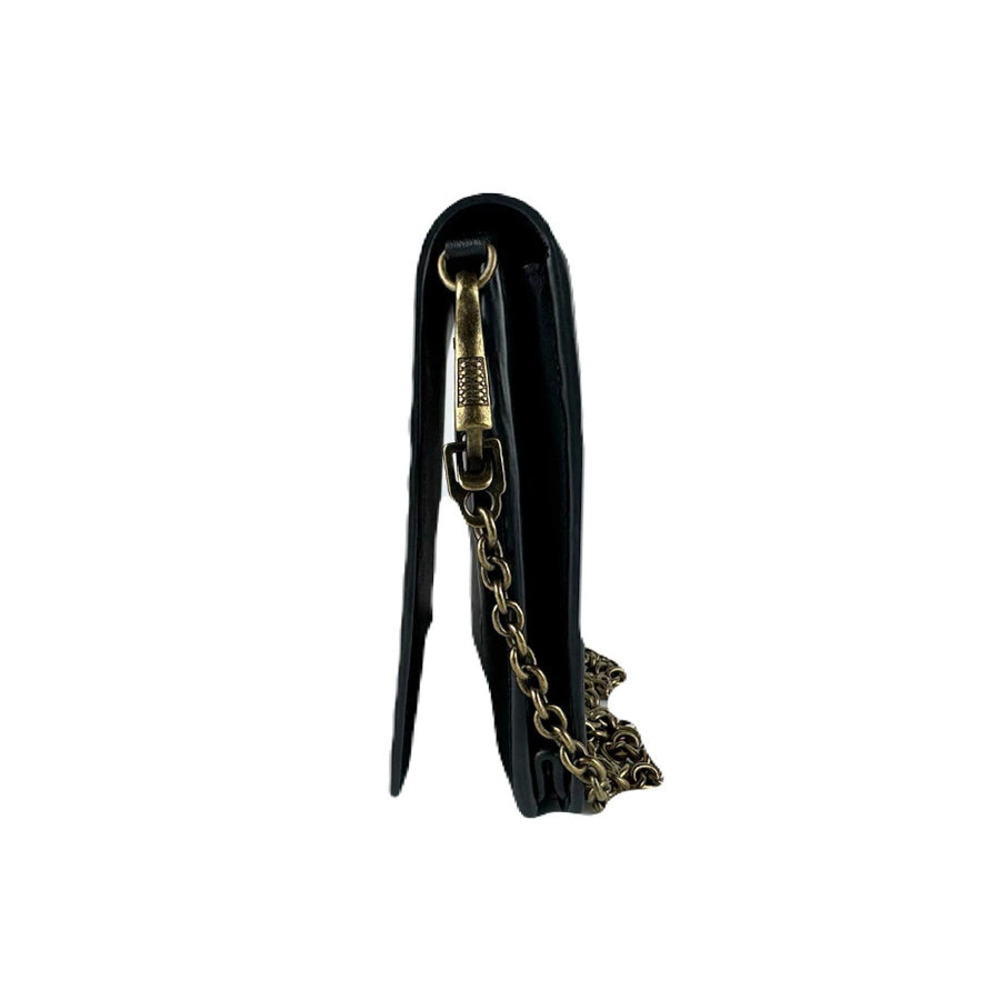 Bottega Veneta Black Wallet Intrecciato Leather x Chain White Black White
